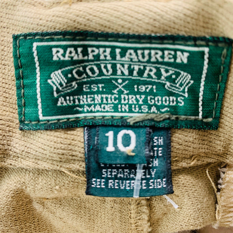RALPH LAUREN Size 10 Khaki Brown Cotton Lycra Patchwork Suede Casual Pants