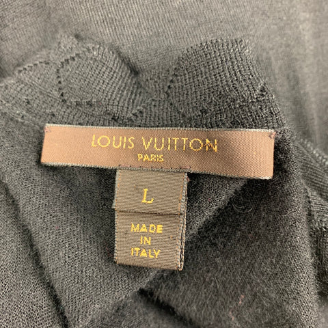 LOUIS VUITTON Size L Black Aplique Sleeveless Casual Top