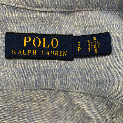 POLO by RALPH LAUREN Size S Blue Linen Long Sleeve Shirt