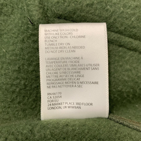 HERMANOS KOUMORI Size M Green Black Color Block Fleece Jacket