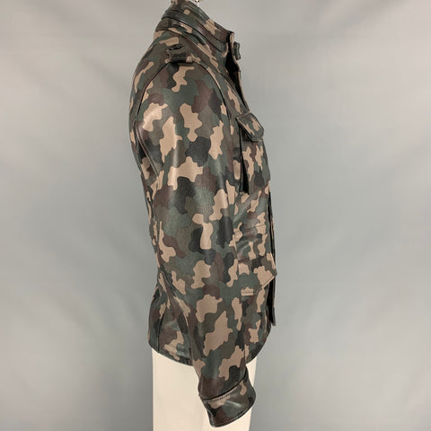 BO MIKE RONNY Size XL Olive & Taupe Camo Parka Jacket