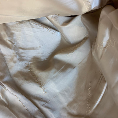 DOLCE & GABBANA Size 12 Beige Stitched Leather Dress Pants