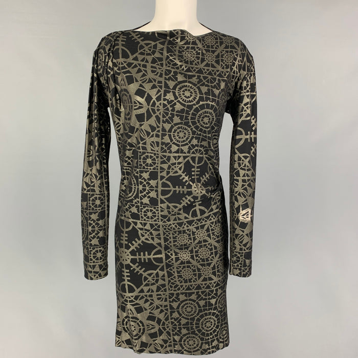 VIVIENNE WESTWOOD ANGLOMANIA Size S Black Silver Viscose Blend Abstract Dress
