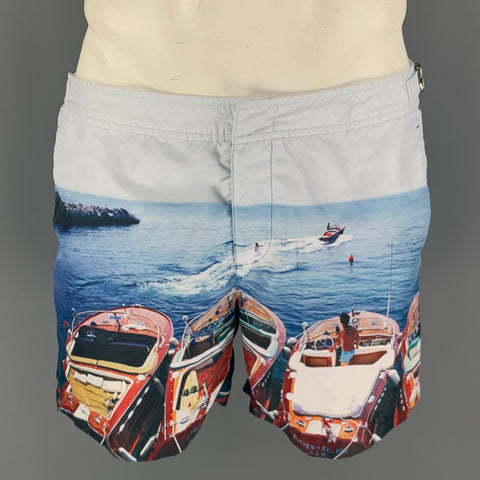 ORLEBAR BROWN Size 34 Multi-Color Boats Side Tabs Swim Trunks