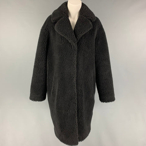 STAND STUDIO Taille XS Noir Acrylique Polyester Fausse Fourrure Camille Cocoon Coat