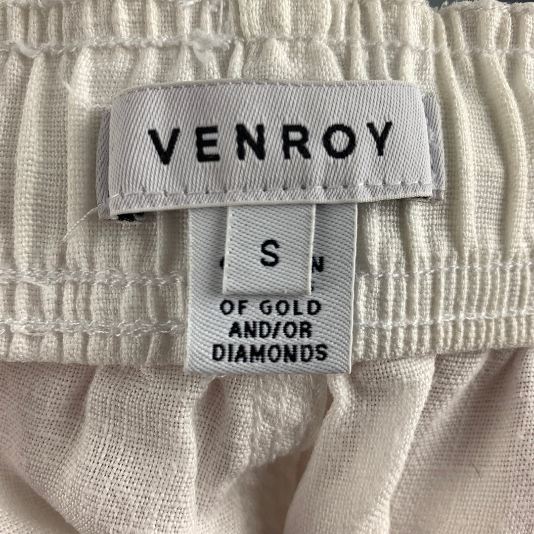 Linen Lounge Pant in White, Venroy