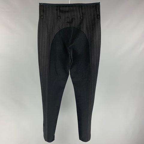 JOHN RICHMOND Size 32 Black Black Stripe Nylon Blend Zip Fly Casual Pants