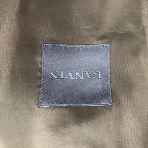 LANVIN Taille 42 Costume à revers cranté en laine noire à simple boutonnage