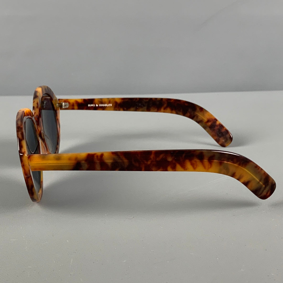 RIMS & GOGGLES Brown Tortoise Shell Acetate Sunglasses