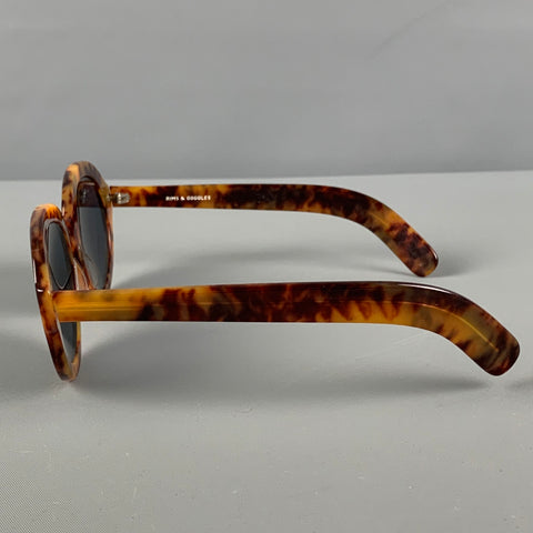 RIMS &amp; GOGGLES Lunettes de soleil marron en acétate écaille de tortue