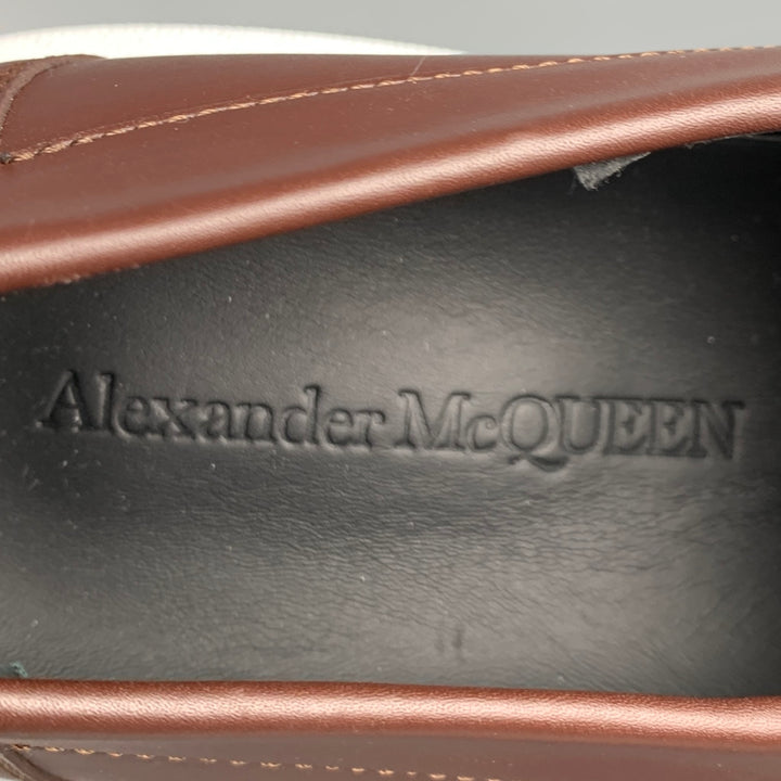 ALEXANDER MCQUEEN Size 11 Brown Solid Leather Lace Up Shoes