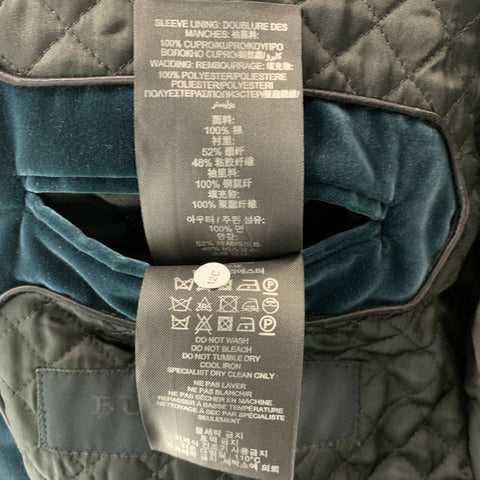 BURBERRY PRORSUM Size 42 Blue Velvet Notch Lapel Sport Coat