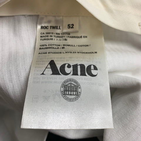 ACNE Taille 36 Pantalon décontracté zippé en coton noir