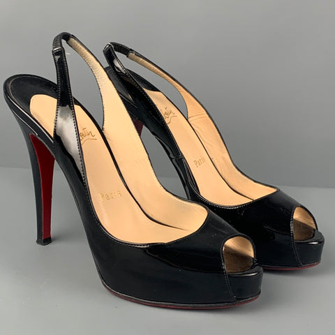 CHRISTIAN LOUBOUTIN Talla 6 Zapatos de tacón sin cordones de charol negro