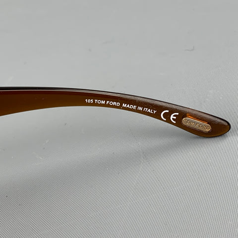 TOM FORD Brown Acetate Natasha Shield Sunglasses