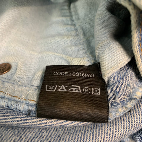 VETEMENTS Size 30 Blue Distressed Cotton Button Fly Jeans