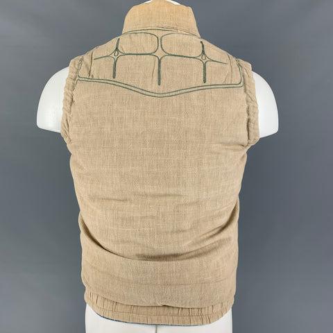 VISVIM Size S Blue Orange Color Block Cotton Linen Reversible Vest