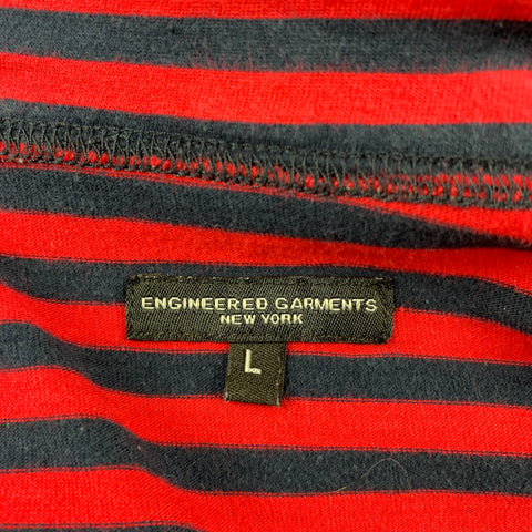 ENGINEERED GARMENTS Taille L Chemise à manches longues en coton à rayures rouges et bleu marine