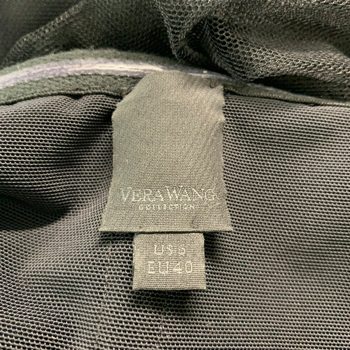 VERA WANG Size 6 Black Polyester See Through Strapless Dress