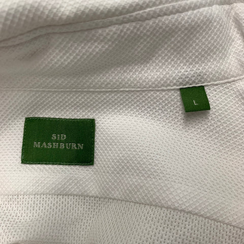 SID MASHBURN Taille L Chemise à manches longues en coton piqué blanc