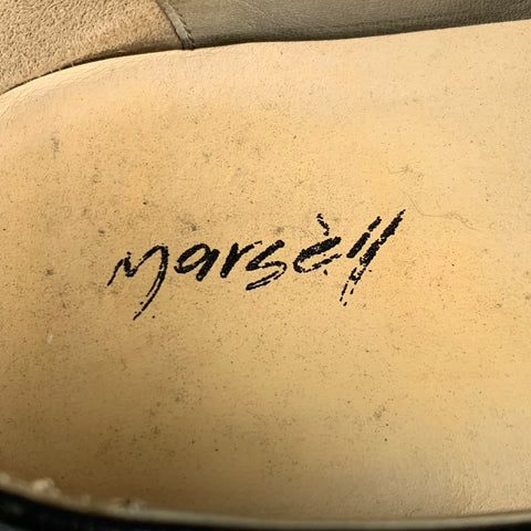 MARSELL Talla 11 Mocasines de cuero desgastados negros