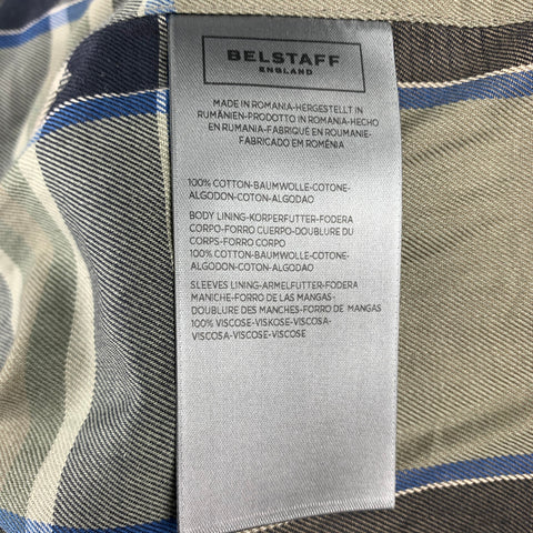 BELSTAFF Racemaser 1981 Talla 38 Chaqueta de algodón revestida negra con cremallera y broches