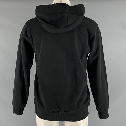 COMME des GARCONS Size M Black Green Logo Cotton Hoodie Sweatshirt