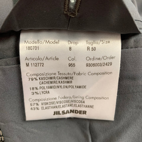 JIL SANDER Size M White Black Glenplaid Cashmere Blend Buttoned Coat