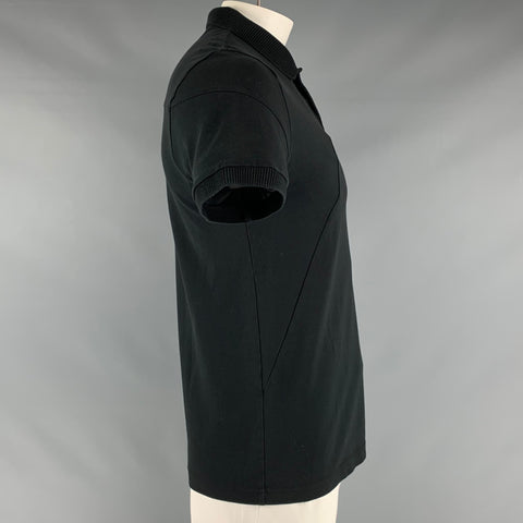 HUGO BOSS Size L Black Logo Cotton Polo