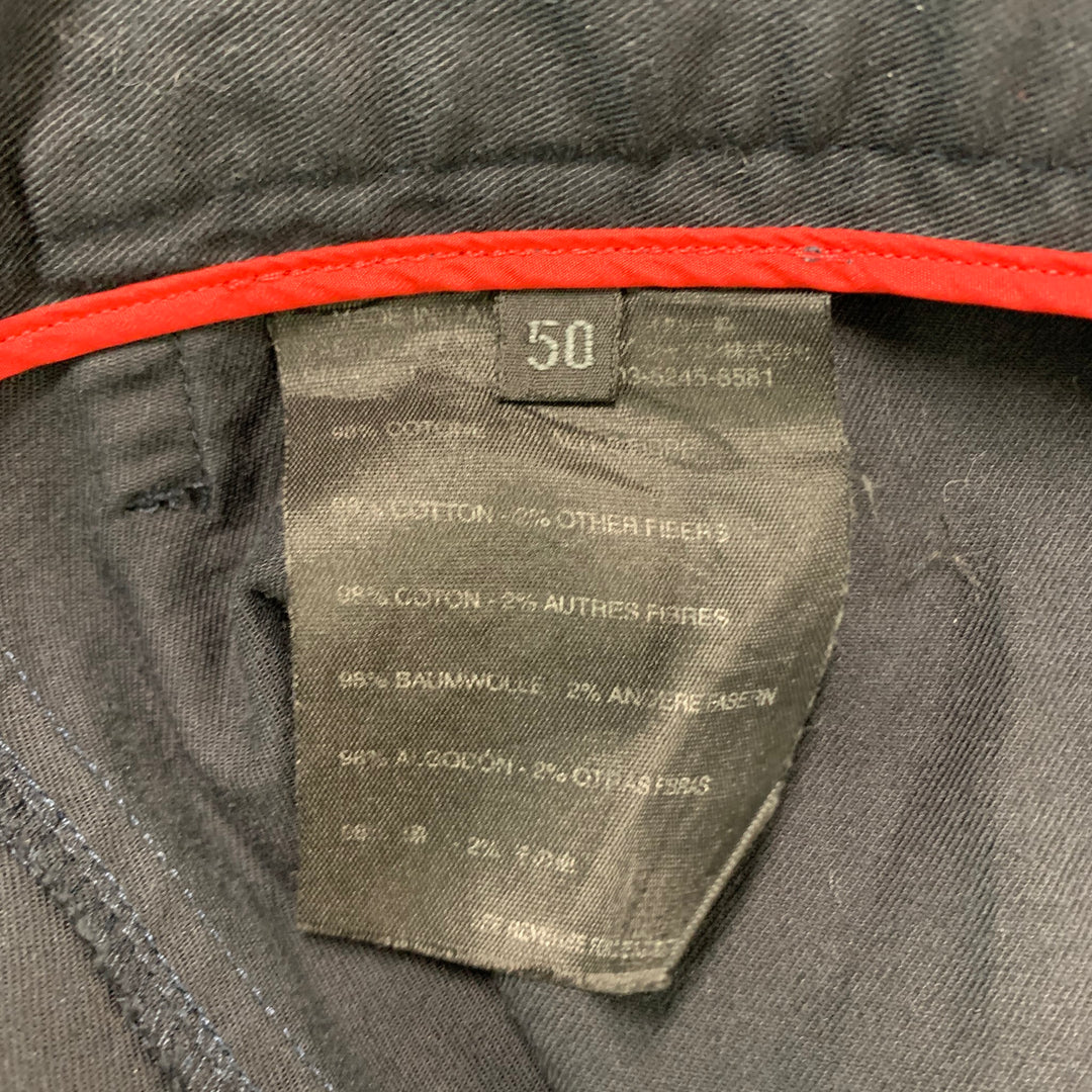 PRADA Talla 34 Pantalones cortos de mezcla de algodón azul marino con parte delantera plana
