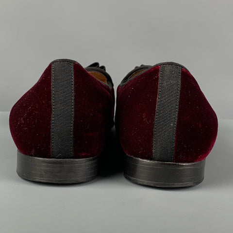 SUPERGLAMOUROUS Size 10 Burgundy Velvet Bow Loafers