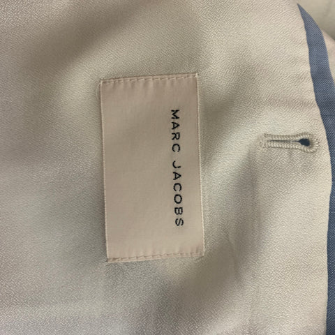 MARC JACOBS Size 38 Blue Light Blue Wool Notch Lapel Suit