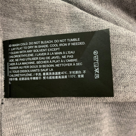 THEORY Size M Grey Knitted Wool Polo Pullover