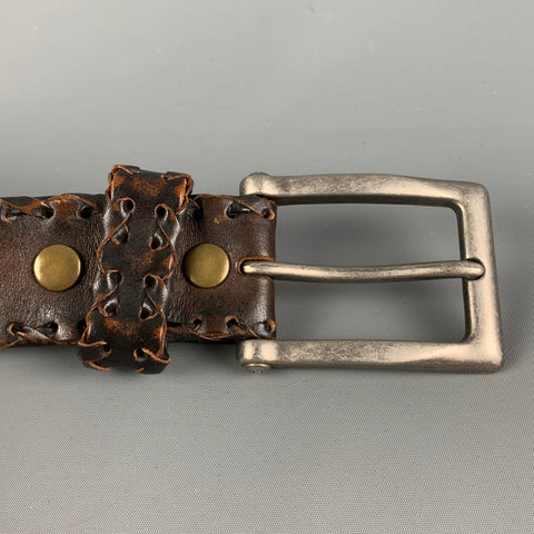 LUCKY BRAND Size 34 Brown Woven Leather Belt