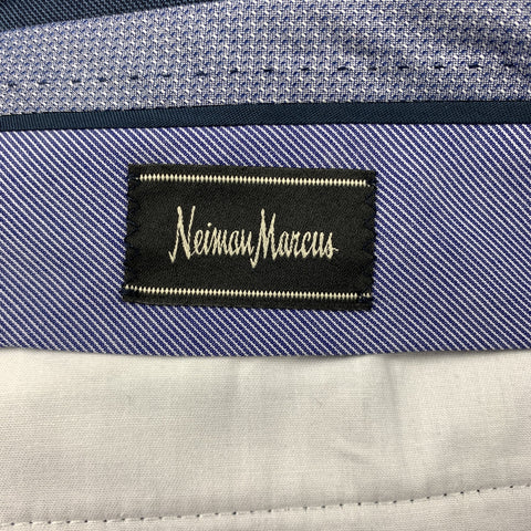 NEIMAN MARCUS Size 33 Steel Blue Wool Zip Fly Dress Pants