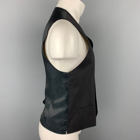 DOLCE & GABBANA Size 40 Black Wool Back Belt Dress Vest