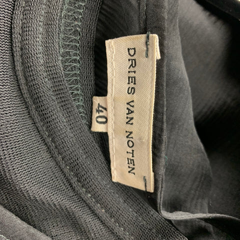 DRIES VAN NOTEN Taille 10 Noir Voir à travers le chemisier superposé