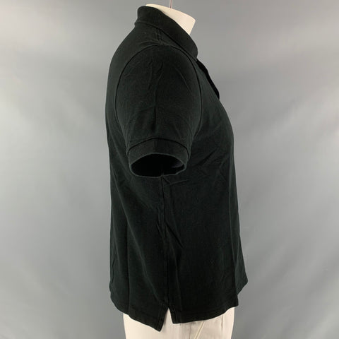 LACOSTE Size XL Black Cotton Polo