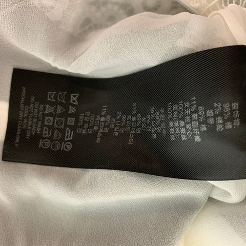 BURBERRY PRORSUM Size 2 White Black Cotton Blend Lace Knee-Length Dress
