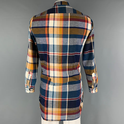 ASHLAND SHIRT & PAJAMA CO. Size L Blue Multi-Color Plaid Long Sleeve Shirt