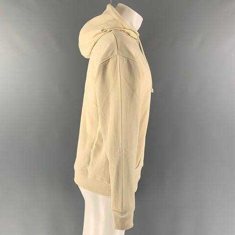 CARNE BOLLENTE Size M Beige Grey Graphic Cotton Hooded Sweatshirt