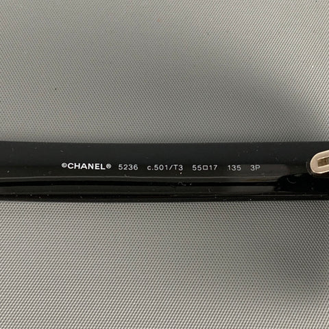 CHANEL Black & Silver Acetate Sunglasses