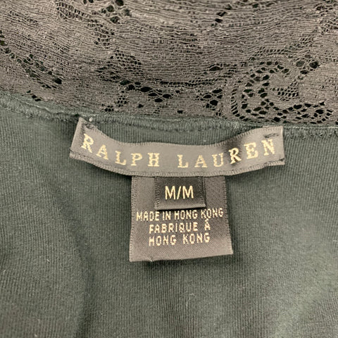 RALPH LAUREN Black Label Size M Black Mercerized Cotton Camisole Shell
