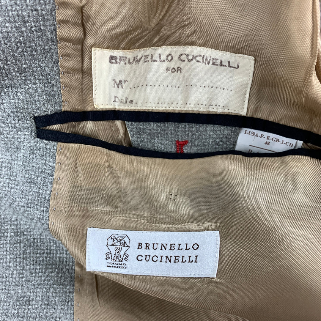 BRUNELLO CUCINELLI Size 38 Grey Wool Blend Peak Lapel Sport Coat