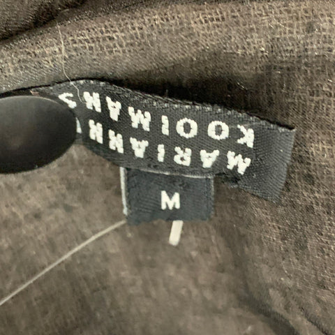 MARIANNI KOOIMANS Size M Black Taupe Wool Blend Wrap Skirt