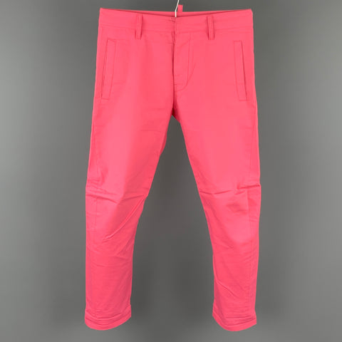 DSQUARED2 Size 28 Pink Cotton Button Fly Casual Pants