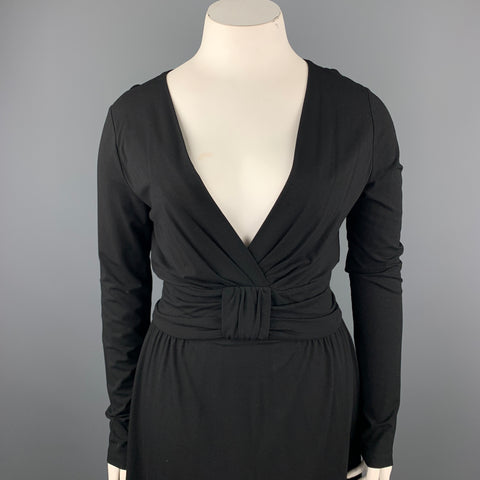 LOVE MOSCHINO Taille 12 Robe fourreau à manches longues en viscose noire