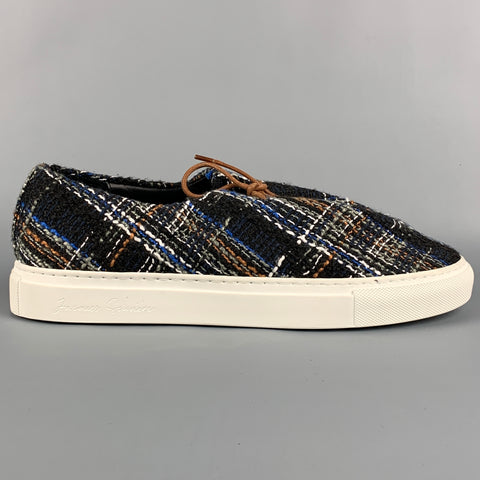 JACQUES SOLOVIERE Taille 9 Baskets basses en cuir tressé multicolore