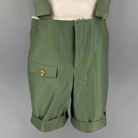 COMME des GARCONS HOMME PLUS Size S Green Cotton Adjustable Suspsenders Overalls