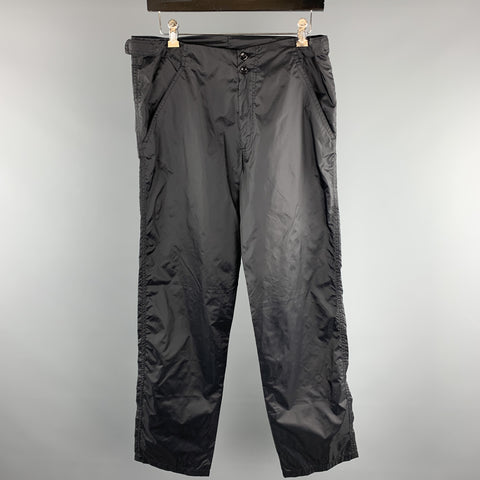 KATHARINE HAMNETT Size 30 Black Solid Nylon Zip Fly Casual Pants